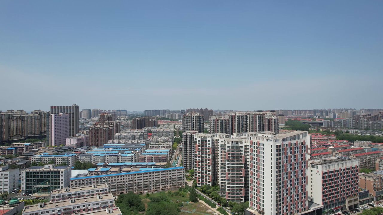 航拍河南许昌建设许昌发展
