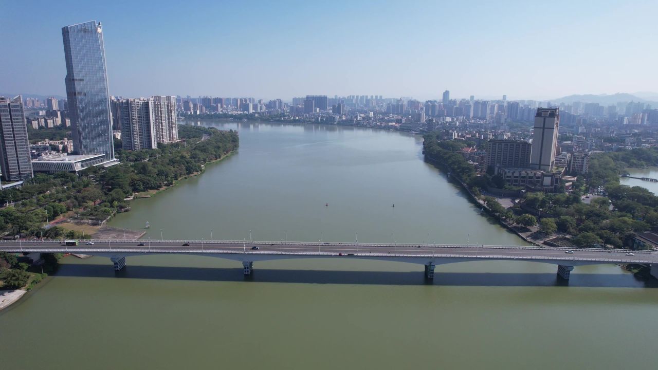 广东惠州合江大桥惠州大桥桥梁交通航拍 