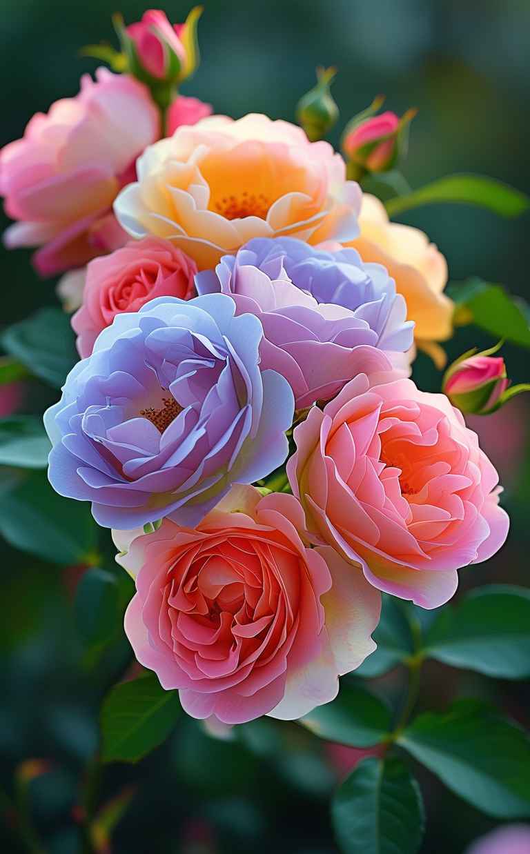 五颜六色的花朵，玫瑰花 7