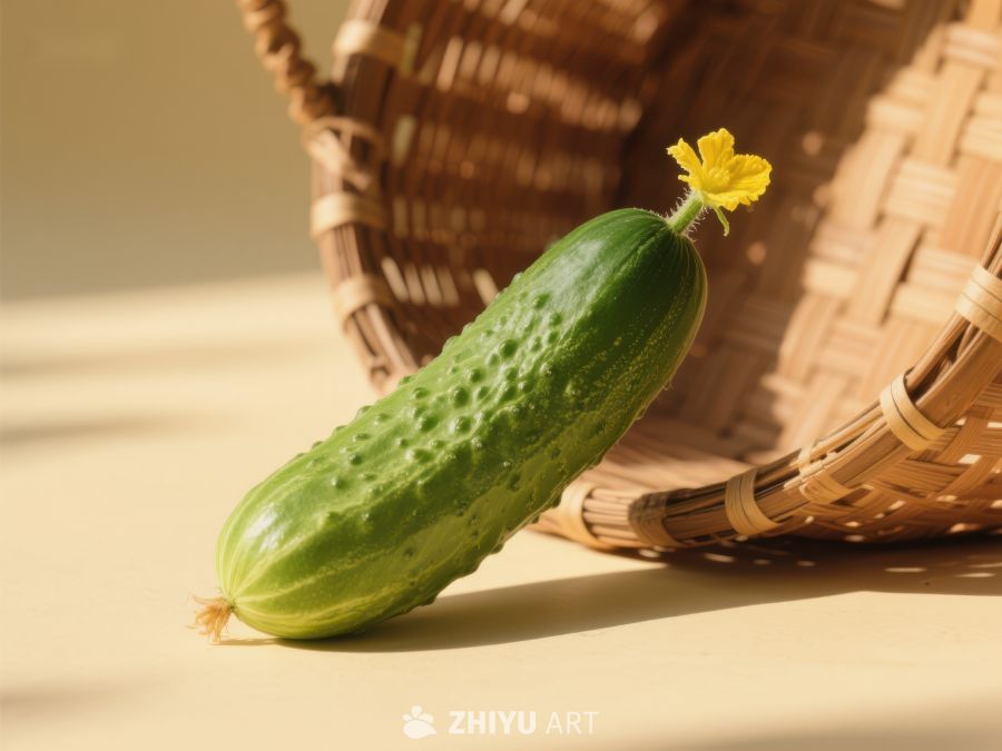 新鲜黄瓜与黄色花朵 244