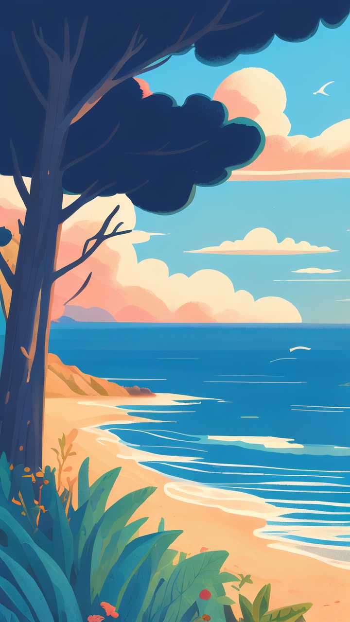 夏季沙滩海上风景
