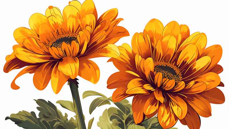 春季金盏菊扁平插画 15