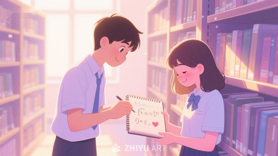 图书馆中温馨的数学辅导时刻 346