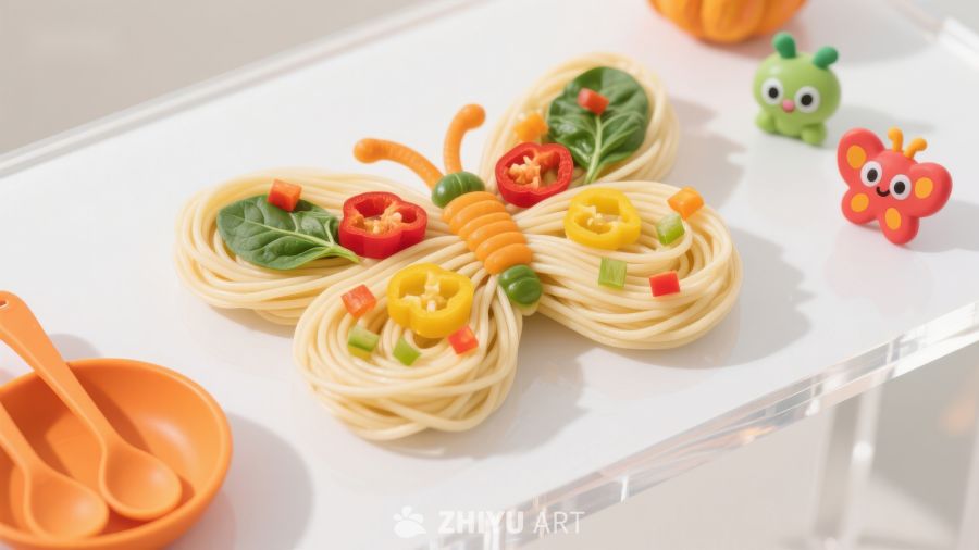 创意蝴蝶意面装饰