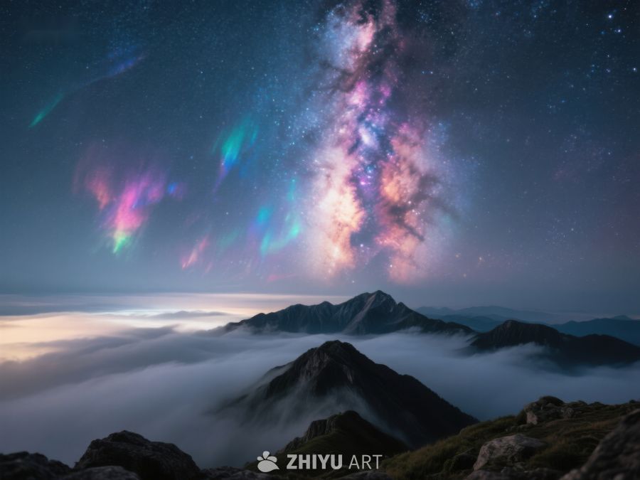 星空下的山峦与云海 209