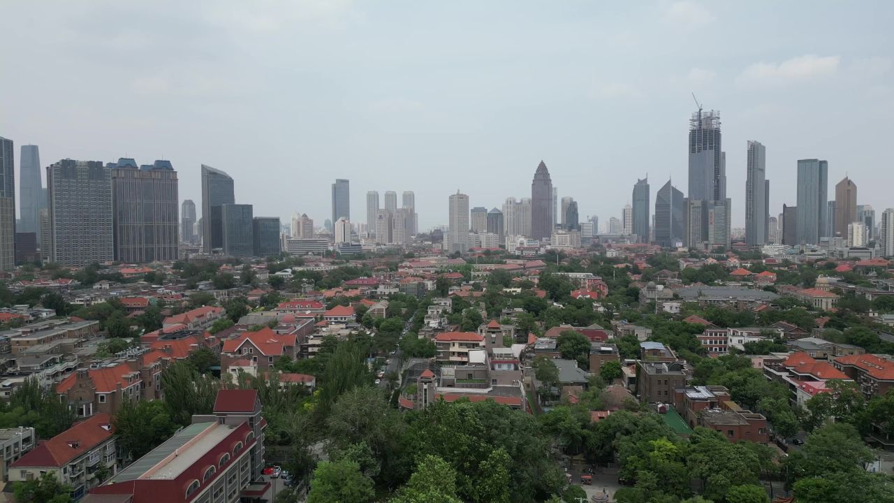  航拍天津五大道文化旅游区
