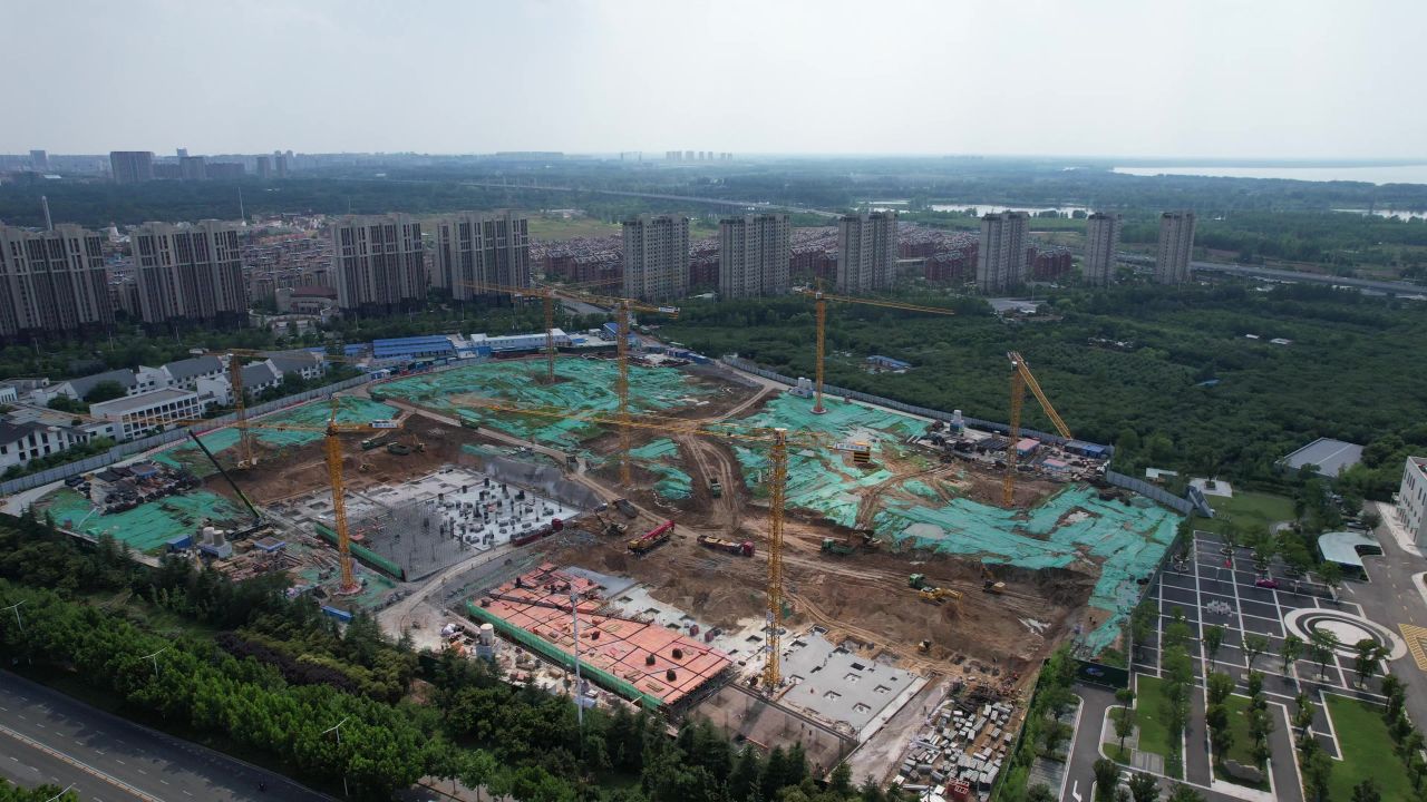 江苏宿迁城市风光地标建筑航拍 
