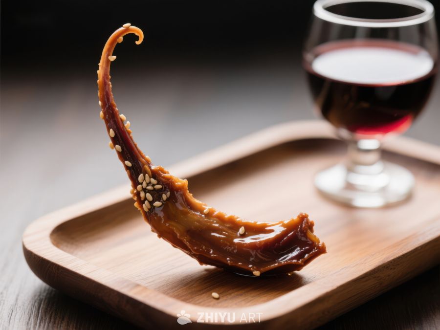 蜜汁鸭舌配红酒，精致美食享受 618