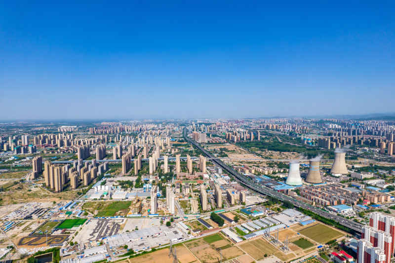 山东济南城市风光航拍 