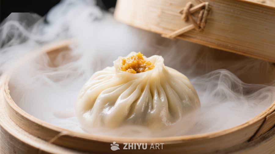 热气腾腾的蒸饺