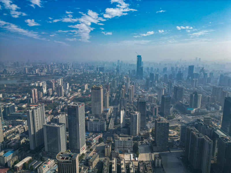 湖南长沙城市风光航拍摄影图