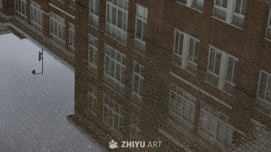 雨后建筑倒影