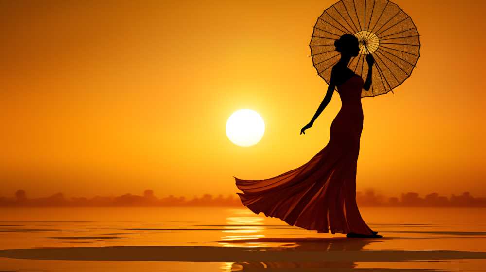 唯美背景黄昏下