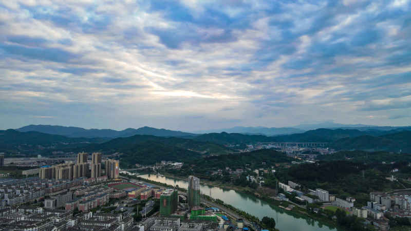 湖南怀化城市风光航拍 