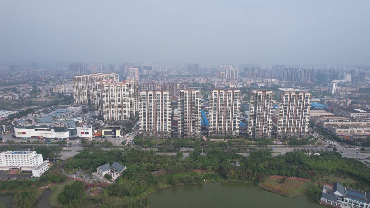 广西钦州城市风光城市建设航拍  