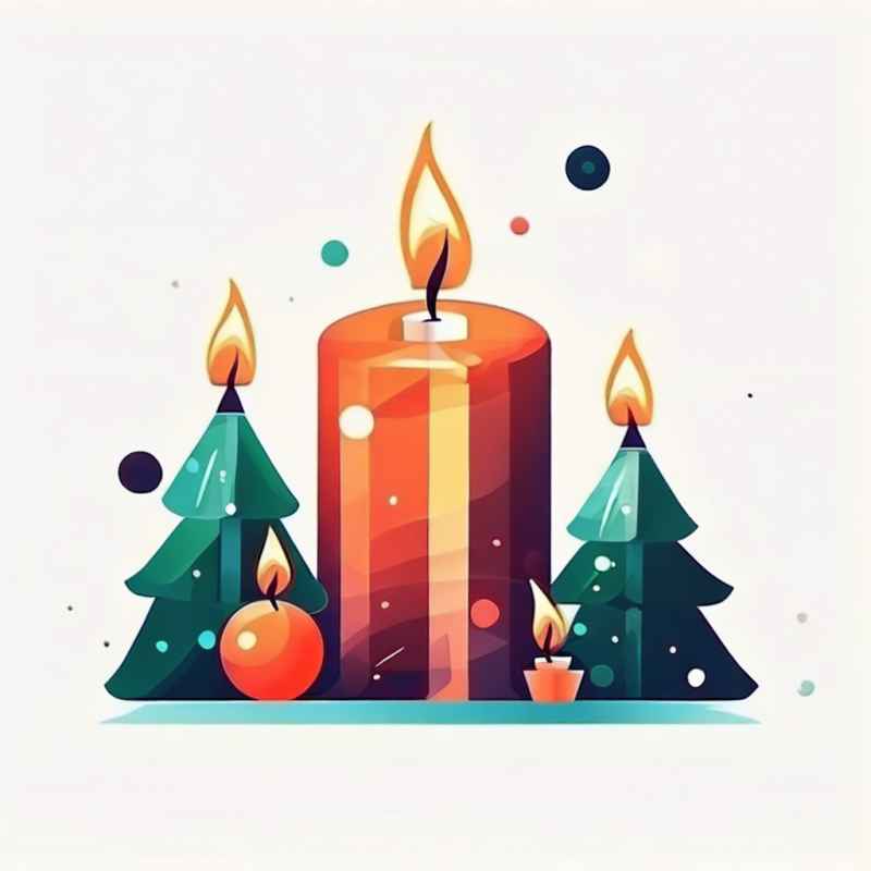 圣诞节蜡烛元素插画 12