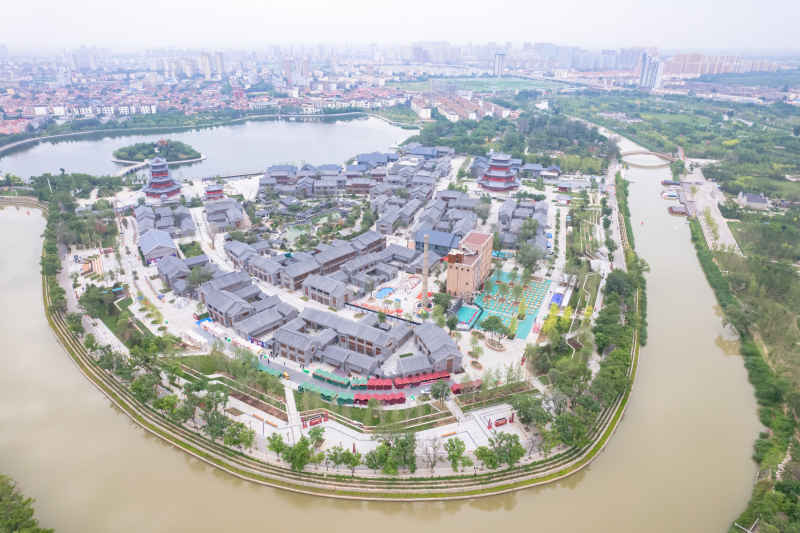 河北沧州城市风光地标建筑航拍图 