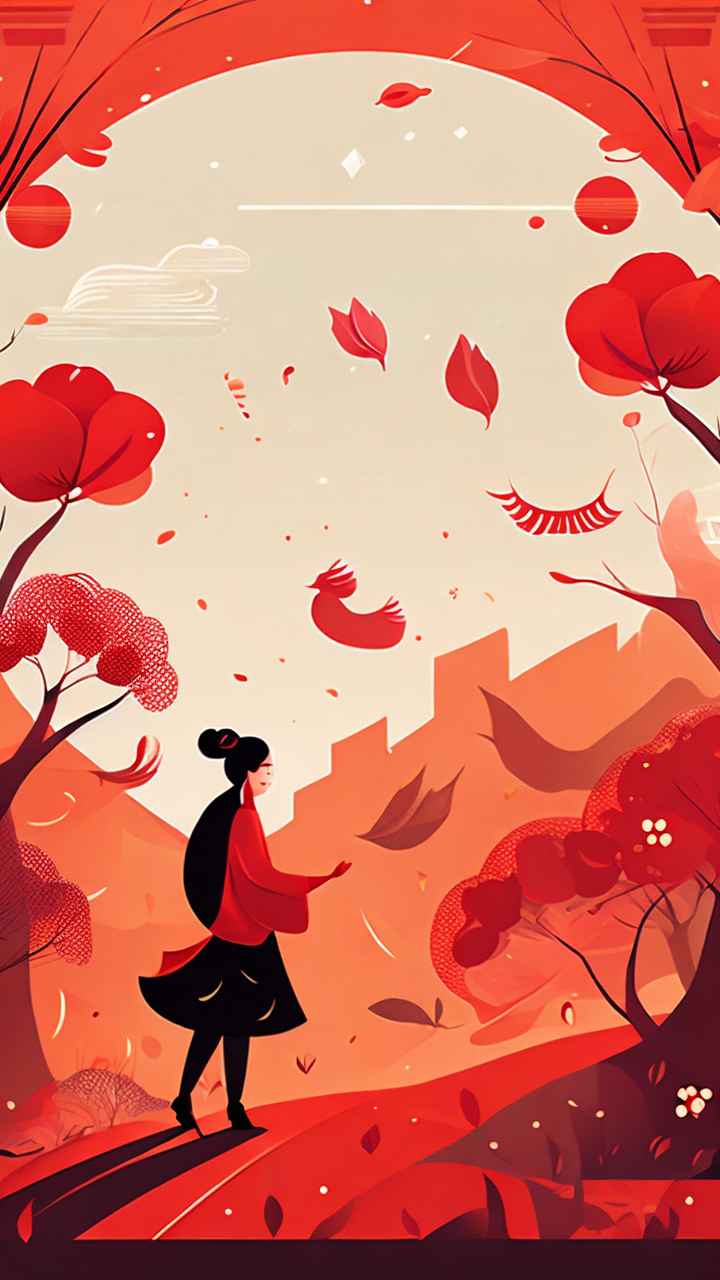 过年春节扭秧歌简约背景图 13