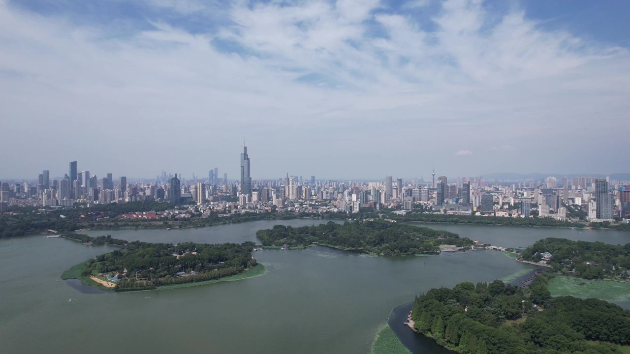 江苏南京城市风光航拍 