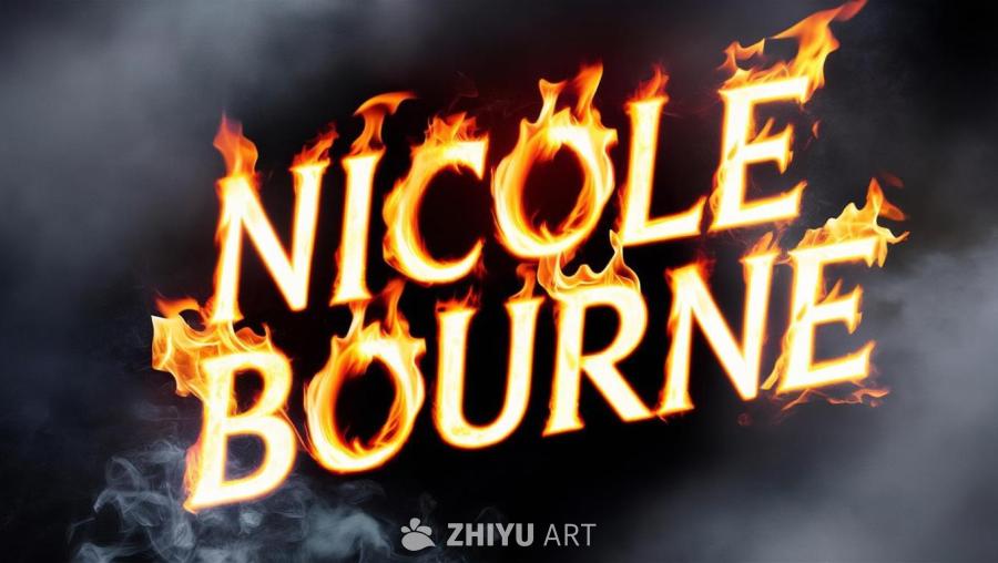 “NICOLE BOURNE”以火焰字体的形式呈现