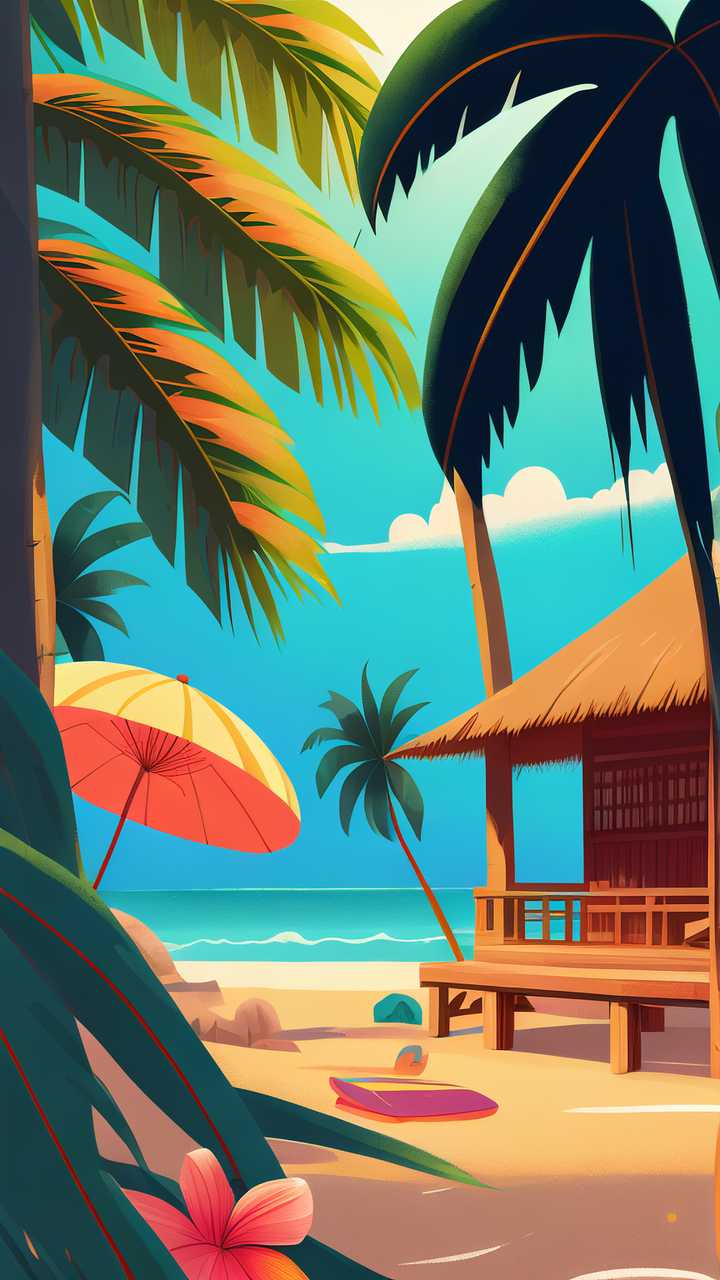 棕榈树沙滩户外