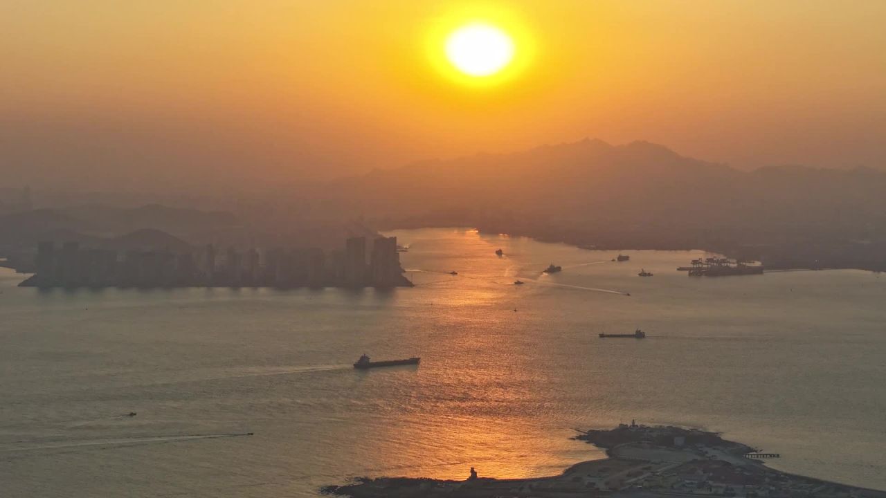 港口日落延时
