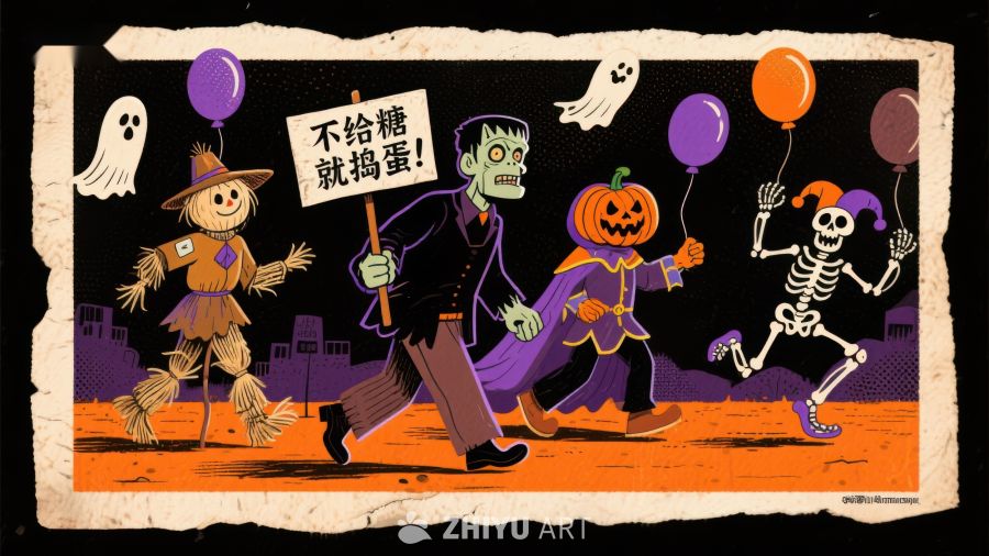万圣节游行，不给糖就捣蛋