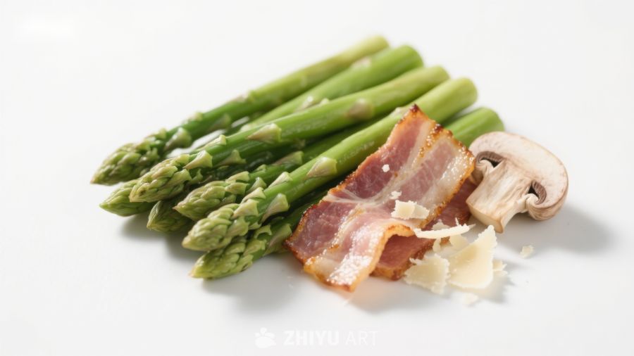 芦笋培根菌菇食材组合