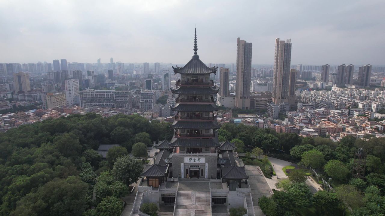广东佛山城市风光航拍 