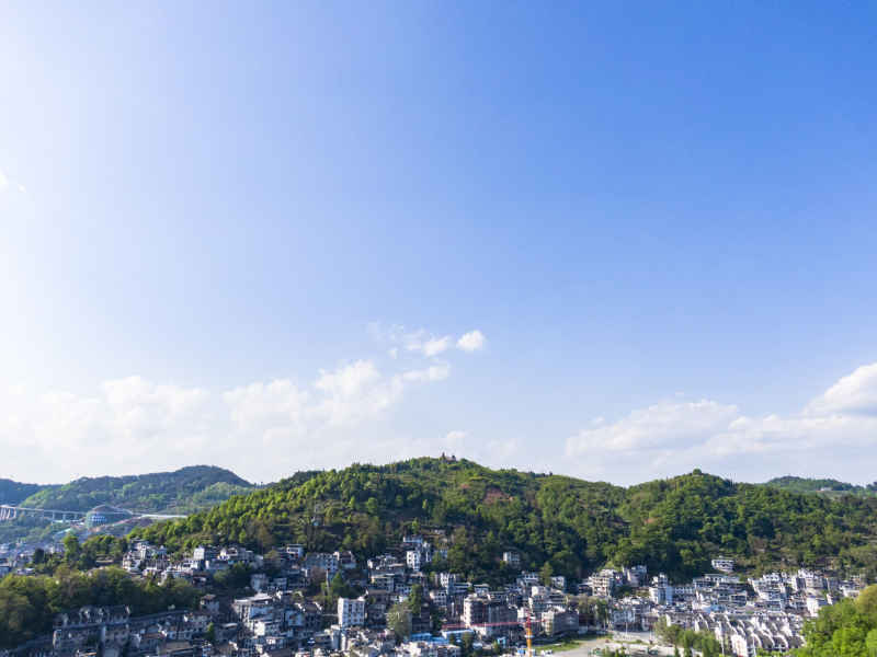 湖南湘西凤凰古城航拍
