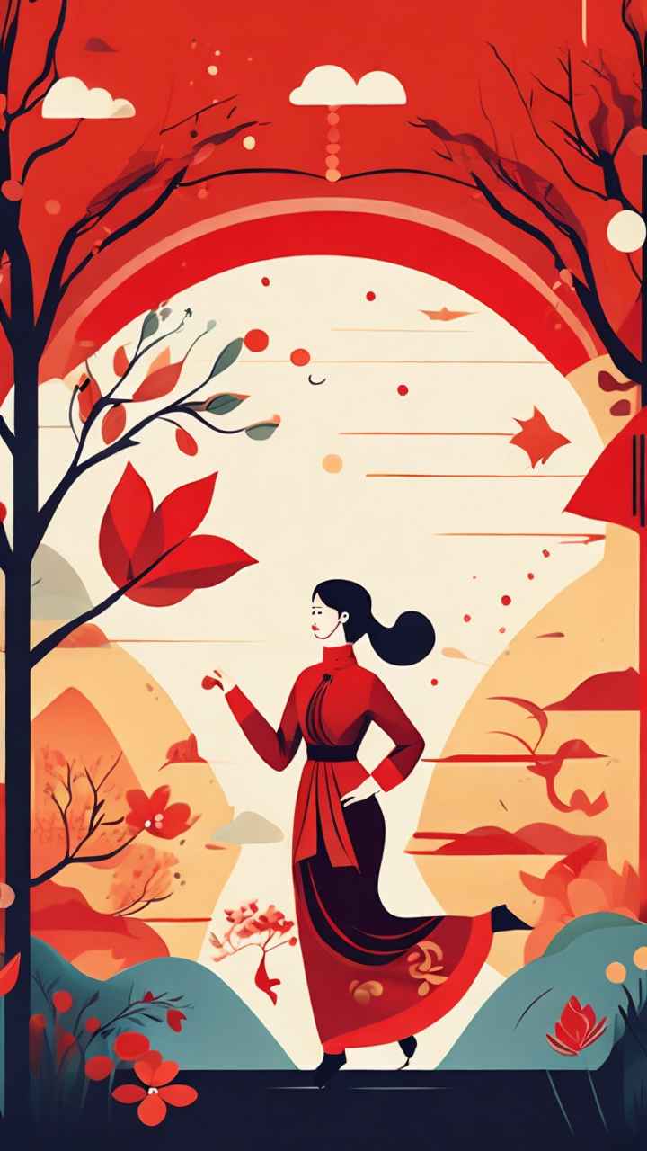 过年春节扭秧歌简约背景图 16