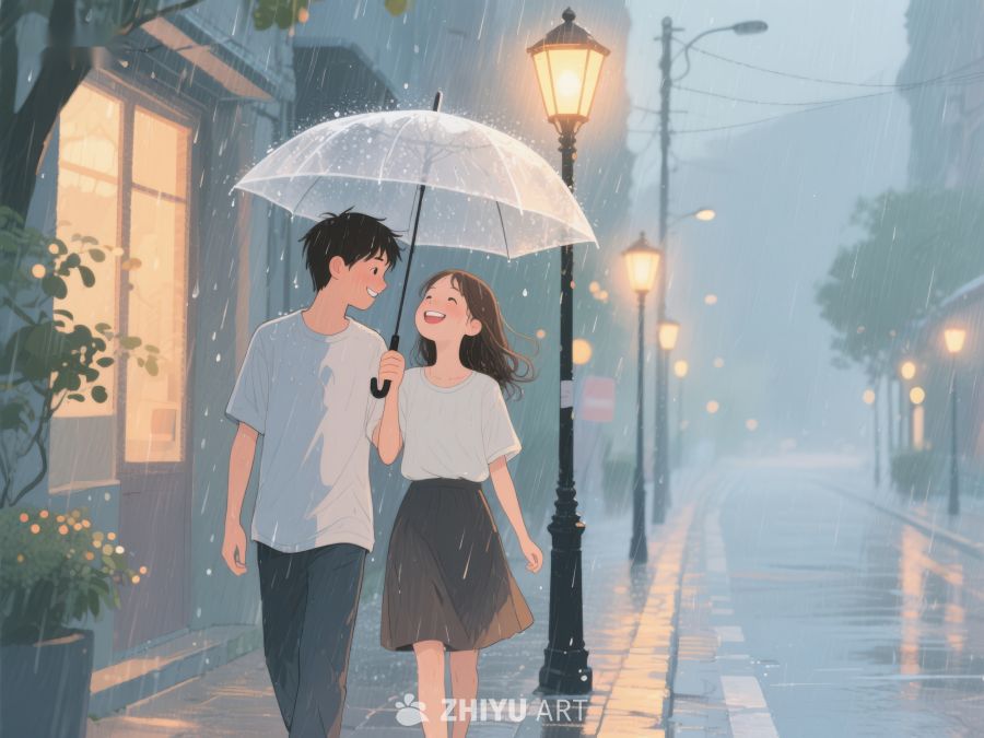 雨中漫步的恋人 1080