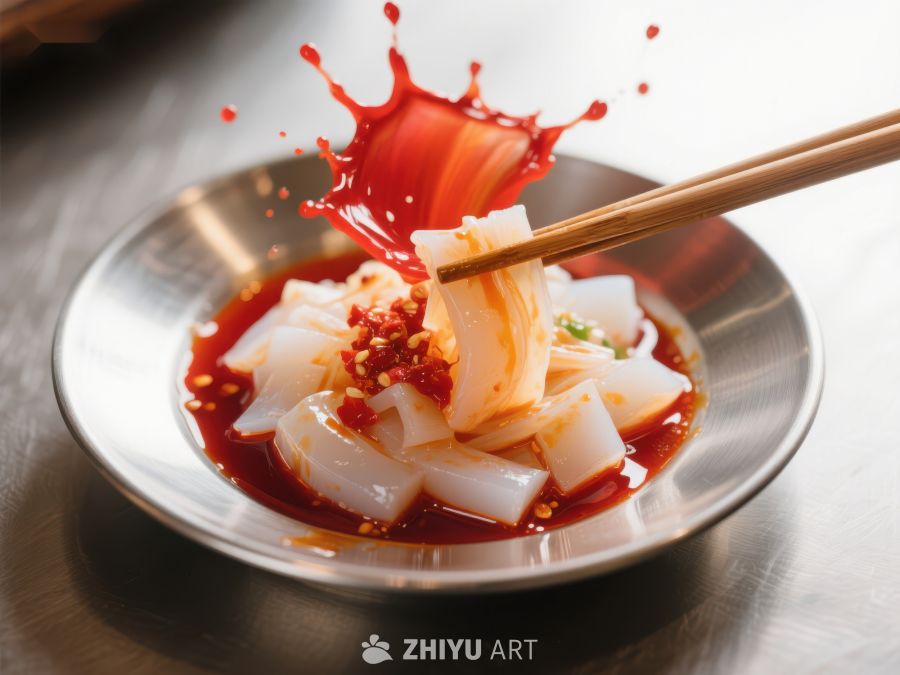 辣酱飞溅的凉粉美食 736