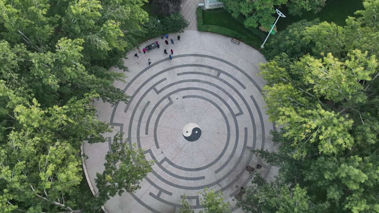 公园迷宫与城市全景