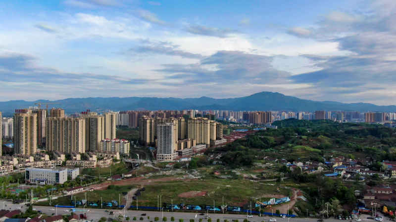 湖南怀化城市全景 