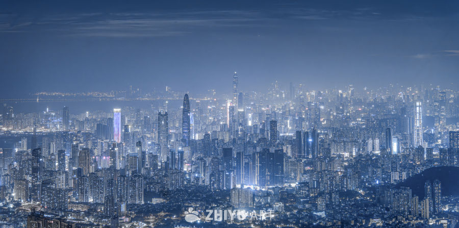 灯火辉煌的都市夜景
