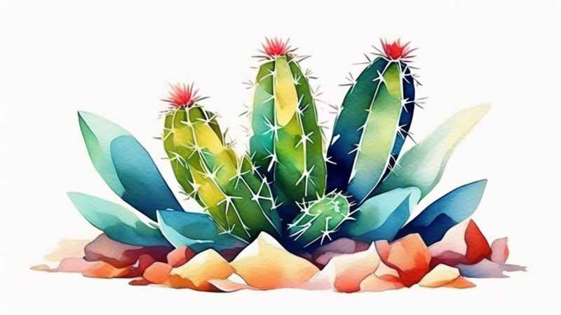 仙人掌自然植物插画 15