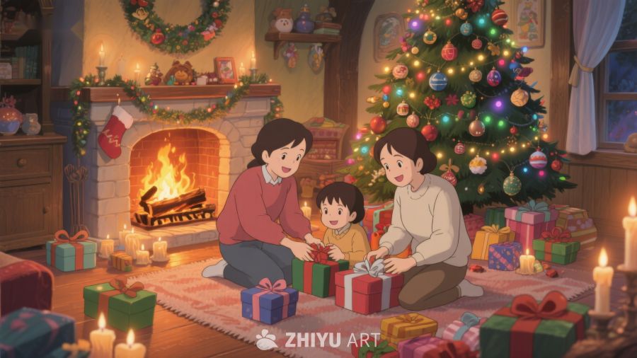 温馨圣诞夜，家人共度美好时光 279