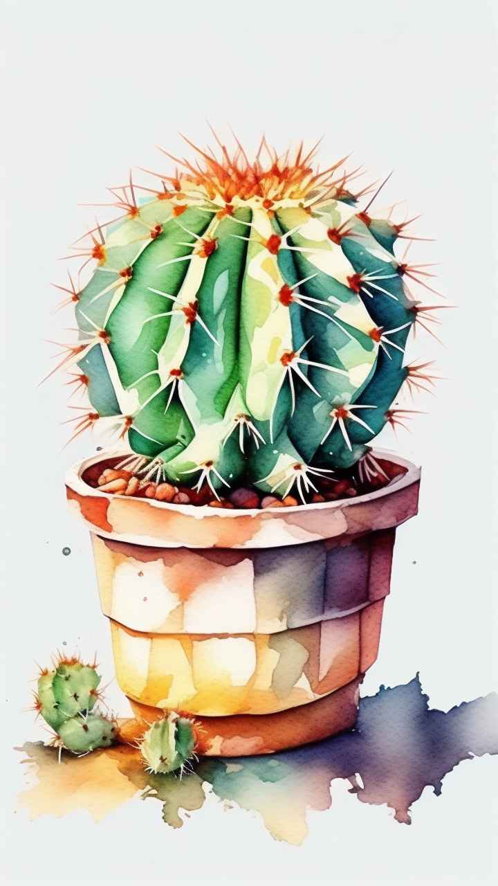 仙人掌自然植物插画 12