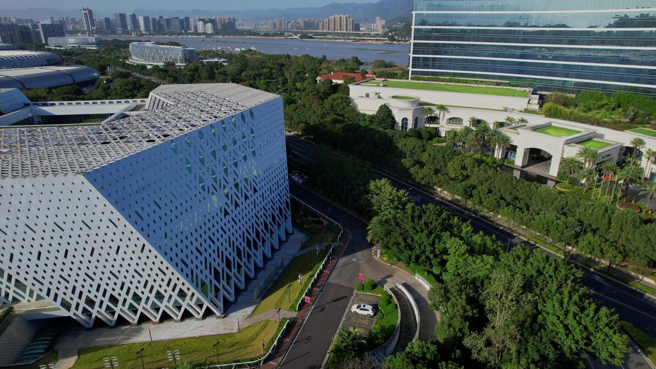 航拍福州规划馆建筑景观 1