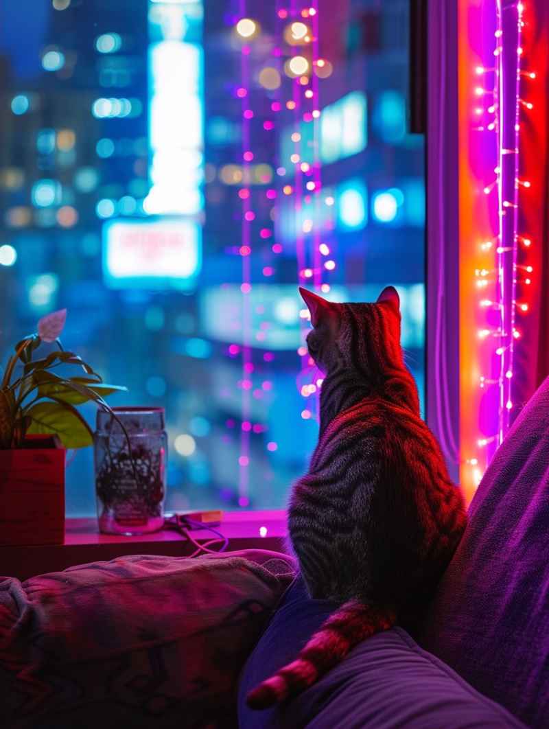夜晚孤独的猫 1