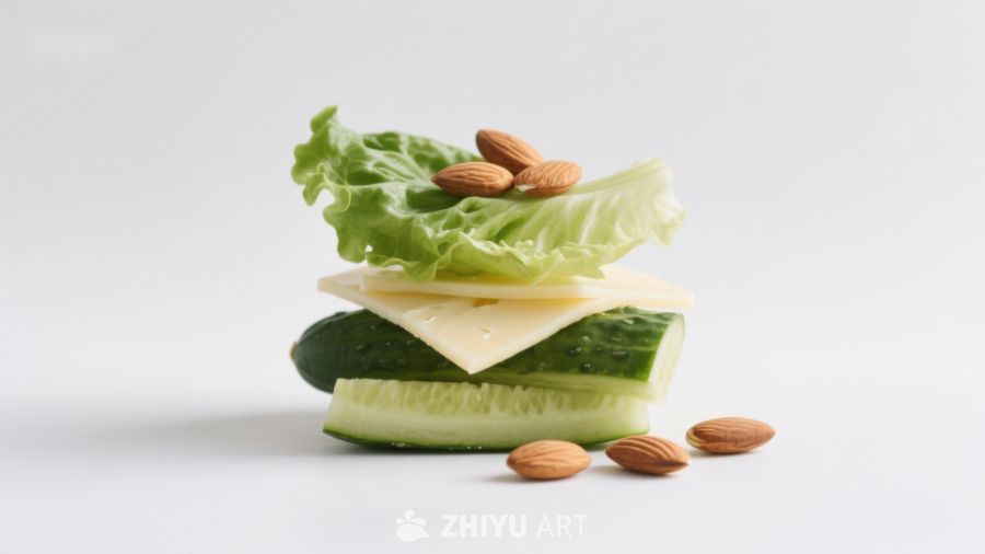 蔬菜奶酪坚果堆叠