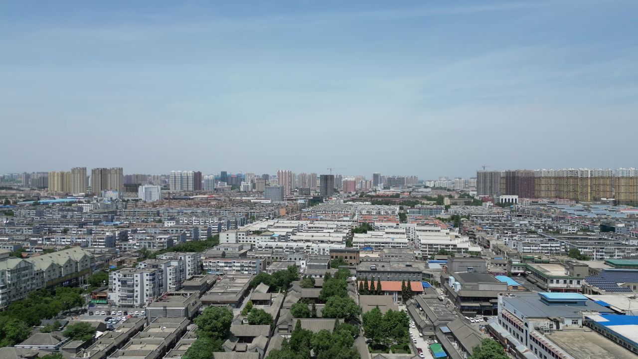 河北保定城市风光航拍