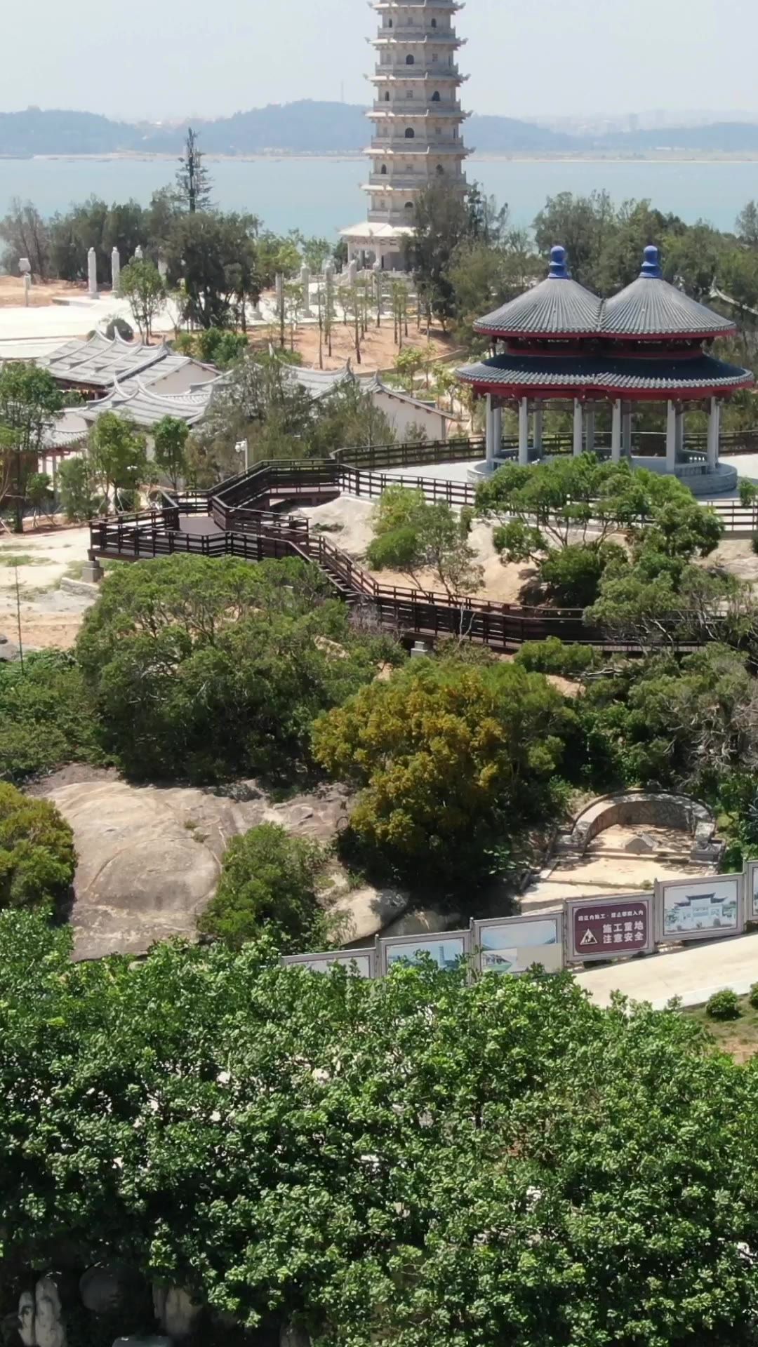  竖屏航拍福建湄洲岛