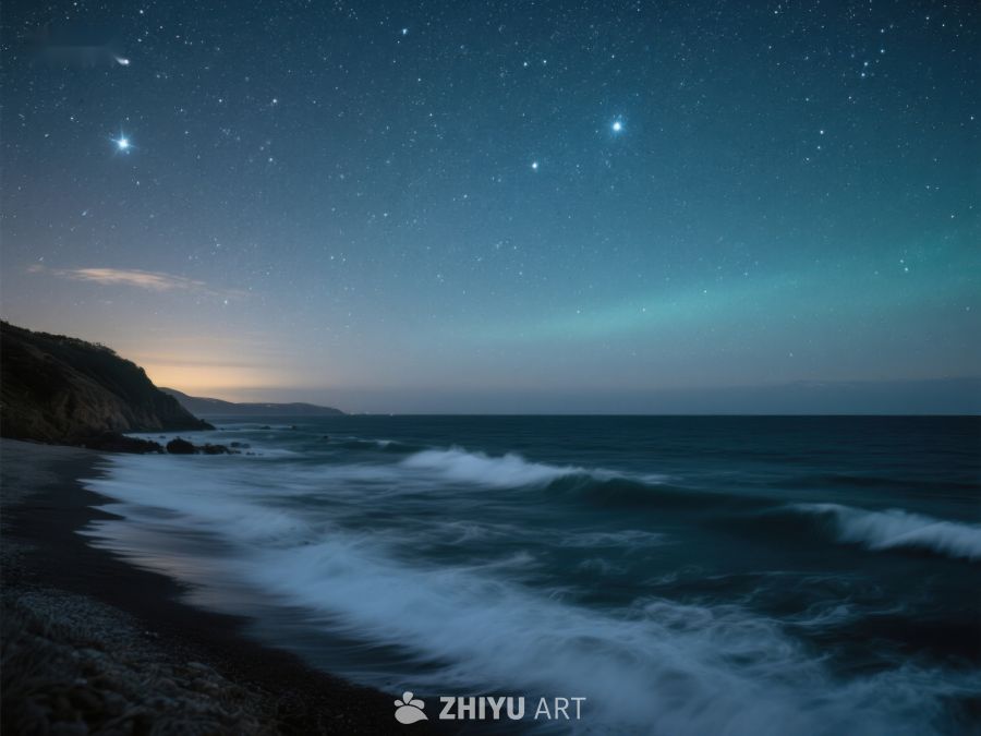 星空下的海岸夜景 182