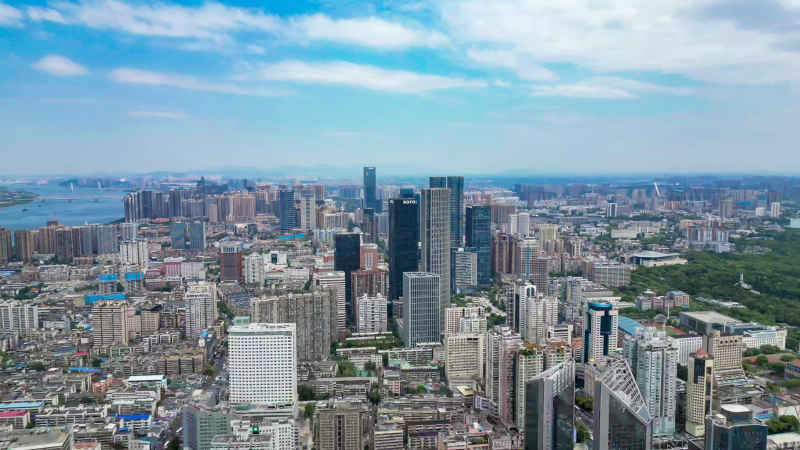 湖南长沙城市风光航拍摄影图 