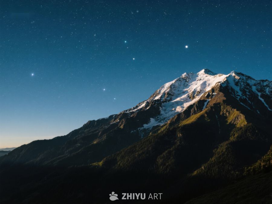 夜空下的雪山美景 338