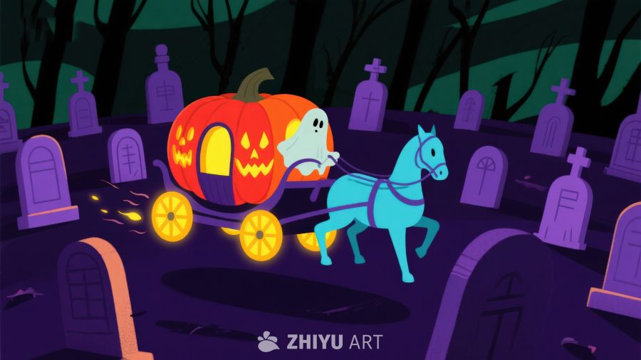 南瓜马车夜行墓地