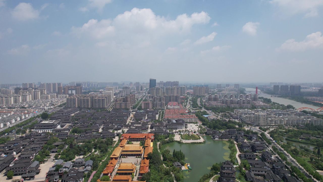 江苏宿迁城市风光航拍 