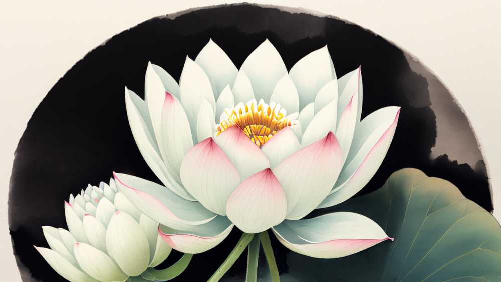 荷花插画